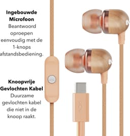 House of Marley Smile Jamaica USB C Oortjes met draad - Bedrade Oordopjes - Met Microfoon en 1knopsbediening - Eco Friendly Design - 9 mm Drivers - Knoopvrije Kabel - Copper — thumbnail 4
