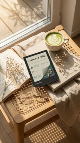 PocketBook Verse Pro Color e-reader Sage Glow – 6 inch – 16 GB – waterdicht + Sage met elastiek hoesje – voordeelbundel — thumbnail 5