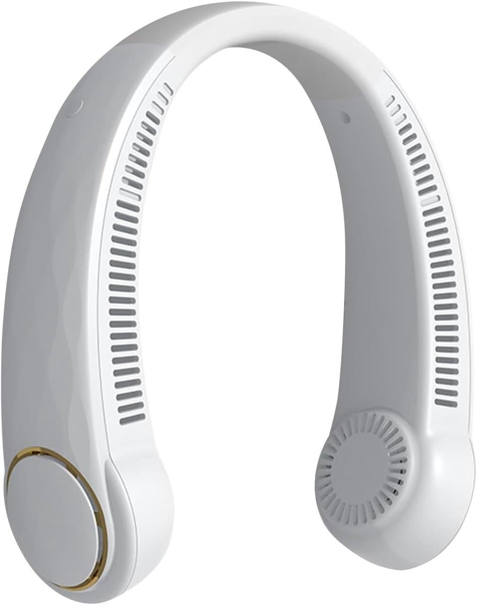 Draagbare nekventilator, 360° verstelbare ventilator zonder bladen met 4000mAh batterij, draagbare ventilator voor kantoor, thuis, op reis, buiten, 3 snelheden (A) — afbeelding 1