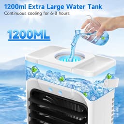 Mobiele Luchtkoeler 5-in-1 – Aircooler – 1200 ml Watertank – Afstandsbediening – 3 Snelheden – Timer — thumbnail 3