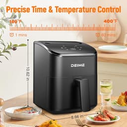 Airfryer 2,8 Liter – Mini Heteluchtfriteuse – 4-in-1 Bakken Braden Opwarmen – Stil – Antiaanbaklaag – 900W Zwart — thumbnail 4