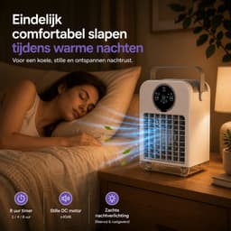 DreamGoods Aircooler - Verkoelen Met Water of IJs - 3-in-1 Luchtkoeler - Koelen, Ventileren & Bevochtigen - 700ML Watertank - Aircooler met Koelelementen - Air Cooler - Ventilateur - Mobiele Airco - Mini Airco zonder Afvoerslang - Koelventilator — thumbnail 3
