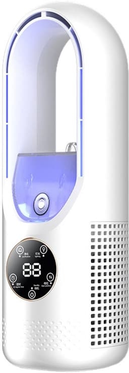 Draagbare airconditioner, ventilator zonder bladen en koelfunctie, mini-airconditioner, koele luchtverversing, USB-voeding, 6 instellingen voor luchtvochtigheid en ventilatorsnelheid, geschikt voor thuis/slaapkamer/kantoor — thumbnail 1