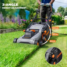 Zerova Elektrische Grasmaaier - Kooimaaier - handgrasmaaier - 40L Grasopvangbak - Opvouwbare Handgreep - 36cm Maaibreedte - Zwart — thumbnail 2