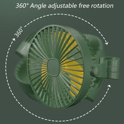 Draagbare oplaadbare bureauventilator met haken en clips; kleine bureauventilator/mini-ventilator — thumbnail 2