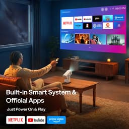 Aurzen EAZZE D1 Air Smart Mini Beamer – Full HD 1080P – 300 ANSI – Netflix – Prime Video – YouTube – Thuis bioscoop - Bluetooth 5.2 – HDR10 – Dolby Audio — thumbnail 4