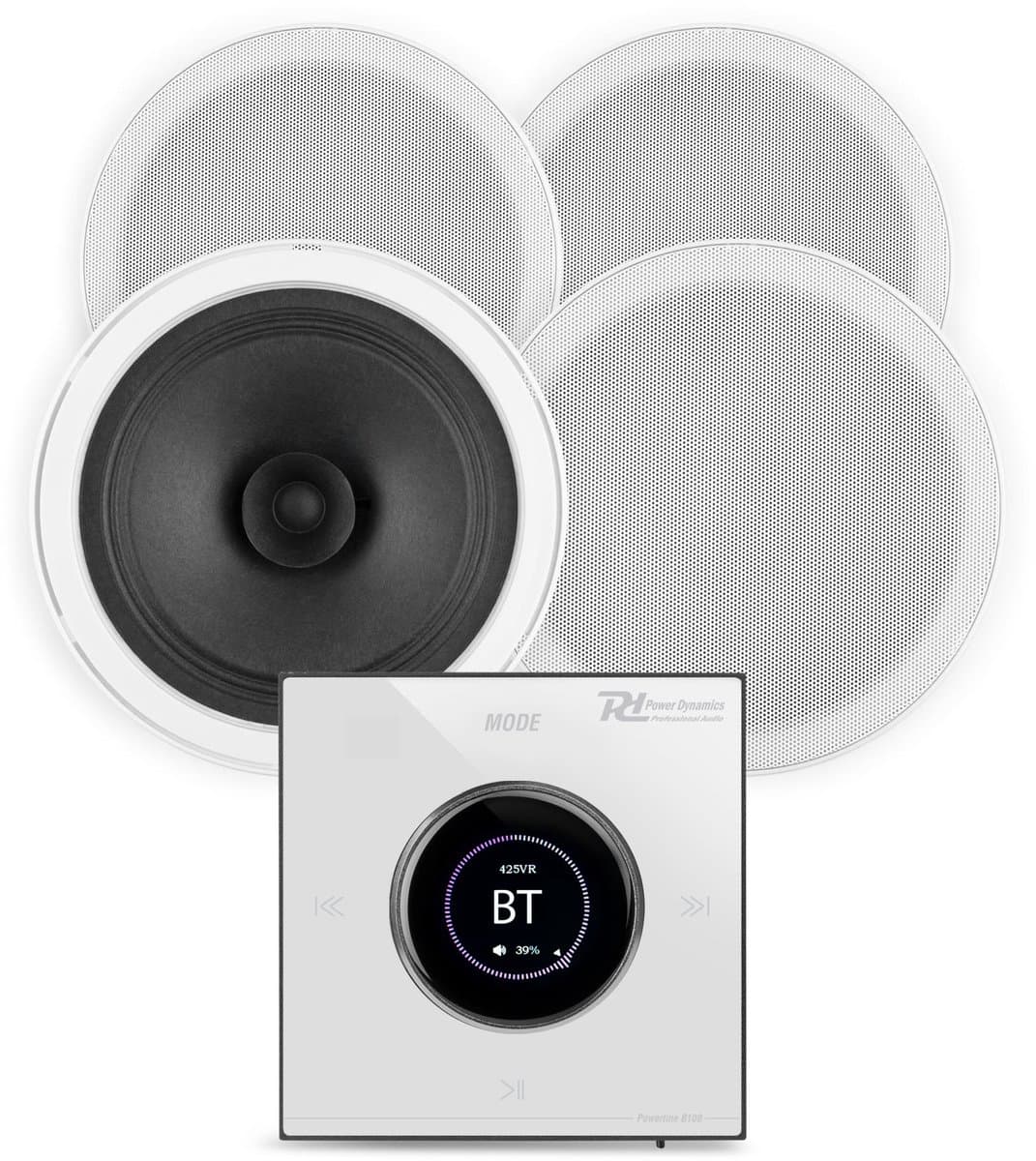 Power Dynamics badkamer speakers inbouw set - Speakers voor badkamer met Bluetooth B100W versterker — afbeelding 1