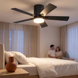 2-in-1 Plafondventilator, LED-Plafondventilator, 3 Instelbare Kleuren, 6 Snelheden, 5 Bladen, Timerfunctie, Geschikt voor Zowel Winter als Zomer, Ideaal voor Meer Comfort (Zwart, 107 cm) — thumbnail 3
