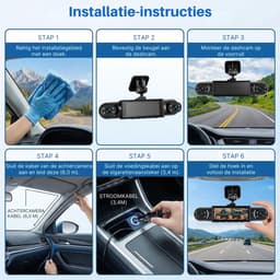 SNJY® Dashcam voor Auto - Auto Camera - Dashcam Voor en Achter en Zijkanten - 1080P - 360° Dashcam - Zwart — thumbnail 5