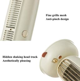 KZQ Bladloze Torenventilator - Usb Herlaadbaar - 3 Snelheden - 3600mAh Batterij - Stille Staande Ventilator - Geschikt Voor Slaapkamer Woonkamer Kantoor En Thuis - Crèmewit — thumbnail 4