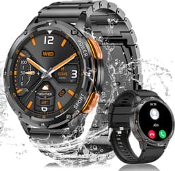 FOSMET GPS Smartwatch Heren 2026 - Militair Niveau Rugged Sporthorloge - 1,43 Inch - 100+ Sportmodi - 24/7 Hartslagmeter, SpO2 & Slaapmonitor - Fitnesshorloge - Geschikt voor Android & iOS - Zwart — thumbnail 1