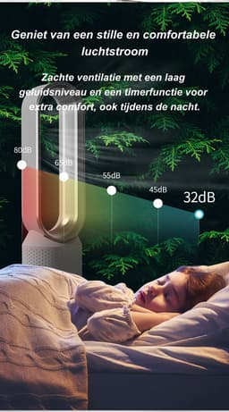 Casalora Ventilator Staand - Bladloze Ventilator 58 cm - Luchtcirculator met Afstandsbediening, 8 Snelheden, 90° Oscillatie, Timer en Luchtzuivering – Veilig en Comfortabel voor Woonkamer, Slaapkamer en Kantoor - Blauw — thumbnail 4