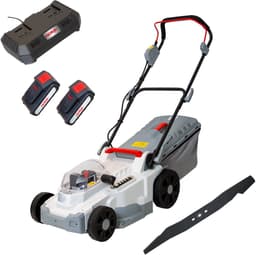 IKRA accu-grasmaaier ICM 2/2037 met mulch-functie, inclusief twee 20 V accu’s, dubbele snel-lader en reservemessen — thumbnail 1