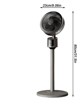 Casalora® Staande ventilator - 80 cm USB-aangedreven grote vloerventilator, krachtige koeling voor thuis, woonkamer en kantoor, robuuste luchtcirculatieventilator voor studentenkamer, draagbaar indoor/outdoor — thumbnail 2