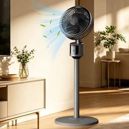 Casalora® Staande ventilator - 80 cm USB-aangedreven grote vloerventilator, krachtige koeling voor thuis, woonkamer en kantoor, robuuste luchtcirculatieventilator voor studentenkamer, draagbaar indoor/outdoor — thumbnail 5