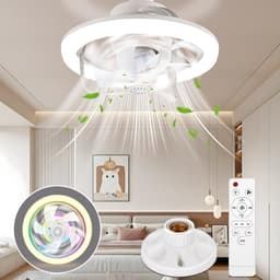Plafond Ventilator met Verlichting en RGB - Ventilator Lamp Plafond - Stille Plafondlamp - E27 Fitting - 16 Kleuren - Timer - 3 Windsnelheden — thumbnail 1