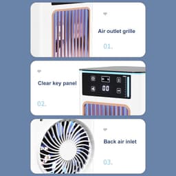 Mini USB draagbare desktopventilator met 3 ventilatorsnelheden en 7 ledlampjes, geschikt voor slaapkamers en studentenkamers. — thumbnail 2