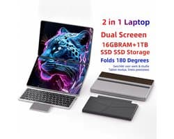 2-in-1 Laptop 14" Dual-Screen Intel N150 16GB RAM 1TB SSD Windows 11 Pro WiFi 6 Touchscreen