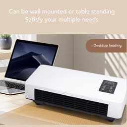 Chauffage Mural électrique - Radiateur Mural ABS 1500 W - Télécommande et Porte-serviettes pour Chambre à Coucher - Salle de Bain, Salon (Prise UE 220V) — thumbnail 4
