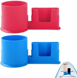 bekerhouders voor paddleboards, PP-materiaal, anti-kantelbescherming, kajakbekerhouder voor stand-up paddleboards, accessoires (blauw en rood) — thumbnail 1