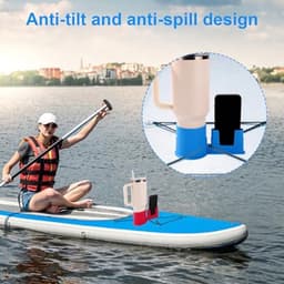 bekerhouders voor paddleboards, PP-materiaal, anti-kantelbescherming, kajakbekerhouder voor stand-up paddleboards, accessoires (blauw en rood) — thumbnail 3
