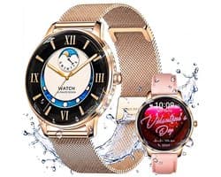 VASHOY HK38 - Smartwatch Dames - Horloge Dames - Full Screen - Bluetooth Spraakassistent – Hartslag, Bloeddruk, Stress, Slaap, Stappenteller - IP68 -Geschikt voor iOS/Android