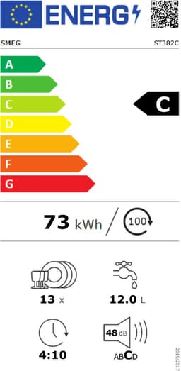 SMEG ST382C - Inbouw vaatwasser - Volledig integreerbaar - 60 cm — thumbnail 2
