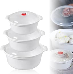 SnelShoppen - Magnetron Servies, Bewaarboxen met Deksel, Magnetron Borden met Deksel, 3 L Magnetron Kom, Opbergcontainers met Deksel, Geschikt als Bou — thumbnail 4