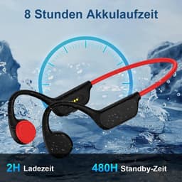 Sportkoptelefoon, bone conduction zwemkoptelefoon, draadloze IPX8 waterdichte open koptelefoon/oordopjes, 32G onderwaterkoptelefoon/oordopjes, 300 uur batterijduur — thumbnail 5