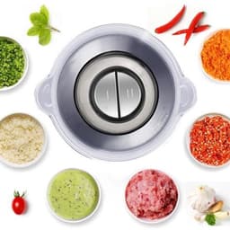 Elektrische Vleesmolen - 500W - Foodprocessor - Hakmolen - 2L RVS Keukenmachine - 2 Snelheden - voor Vlees - Noten en Groenten - Eenvoudig Schoon te Maken - Standaard — thumbnail 4