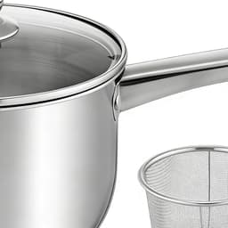 Roestvrijstalen Friteuse - Mini Fritteuse Pan - Thuis Koken - Gelijkmatige Warmteverdeling - 38 x 195 x 13 cm - Zilver — thumbnail 2