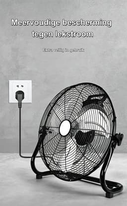 Casalora Krachtige Ventilator - Ventilator Staand - Industriële Vloerventilator 35CM – Zwarte Tafelventilator met 4 Snelheden, 130° Draaibare Luchtstroom, Aluminium Bladen voor Woonkamer, Garage en Werkplaats — thumbnail 3