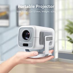 KZQ Mini beamer met WiFi en Bluetooth Full HD 1080P native 4K ondersteuning auto focus en keystone 180° rotatie ingebouwde streaming apps voor thuisbioscoop en outdoor — thumbnail 2
