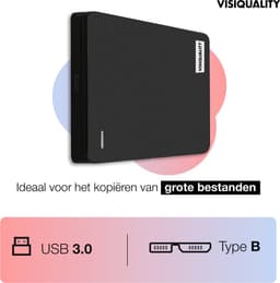 VisiQuality High-Speed Externe Harde Schijf 1.5 TB - Draagbare Dual Drive USB 3.0/C - Voor Windows & Mac - Geschikt voor Gameconsoles - Compact - Met handleiding - Zwart — thumbnail 5