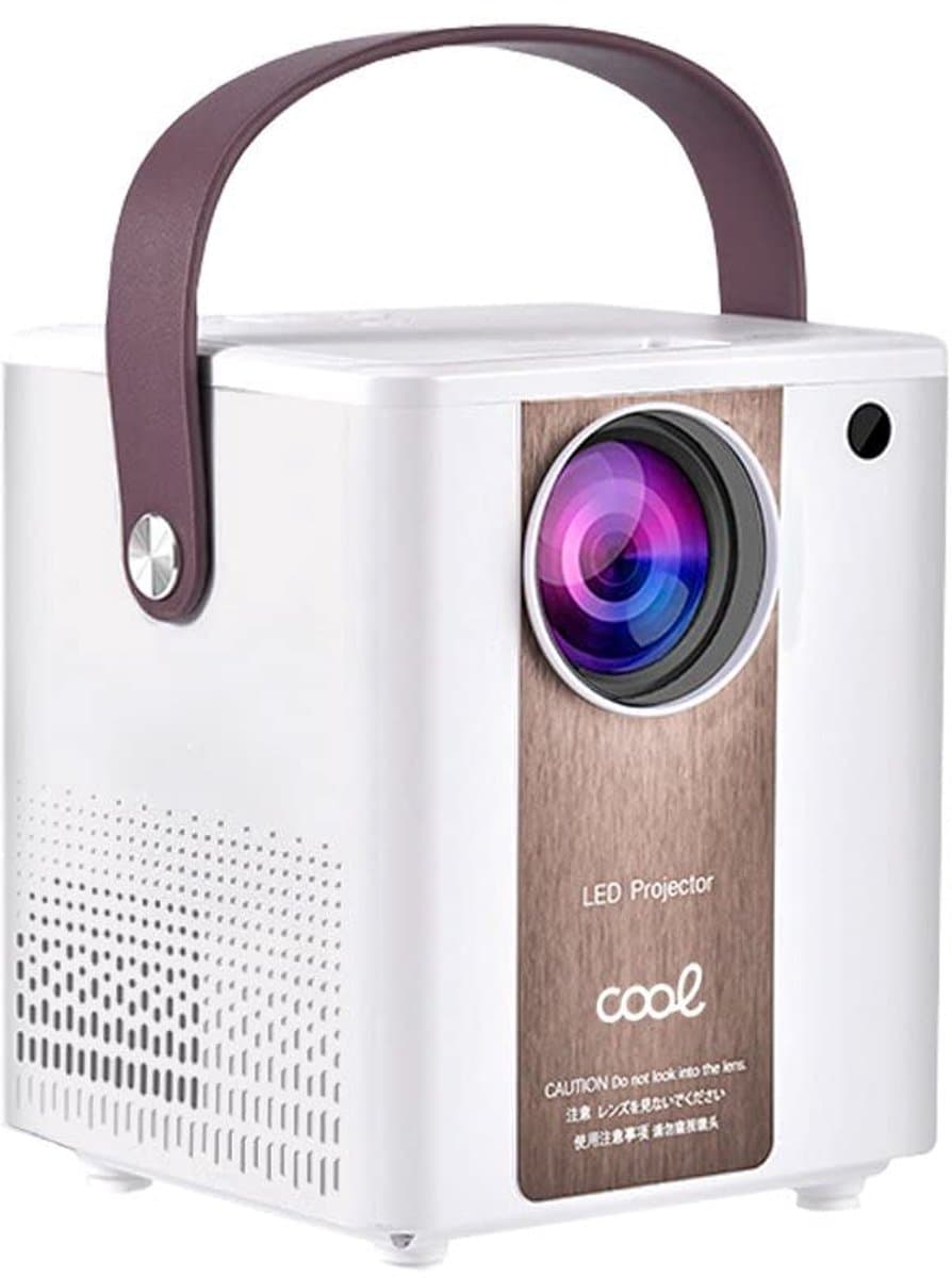 SnelShoppen - Cool Rainbow ANSI LED-projector, compact wifi FullHD 3000 lumen, wit voor feesten, camping, kinderen, tuin, en meer — afbeelding 1
