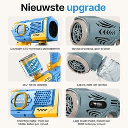 BOTC Bellenblaas pistool - Bellenblazer met vloeistof - Bubble gun - Inclusief 1*90ml Bellenblaas navulling - Voor kinderen - Speelgoed - Blauw — thumbnail 3