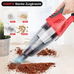 Accu handstofzuiger 5500PA, draagbare kruimeldief voor auto interieur en huishouden, ingebouwde LED lamp, inclusief borstel en spleetopzetstuk — thumbnail 4