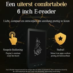 SwayTosh E-Reader Nova Smart – Incl. Luxe hoes - 6 inch 2026 – Tot 68GB Opslag (36GB geleverd) – Schermverlichting en Nachtmodus – E Reader Voor Ebook – Met Oplader — thumbnail 2