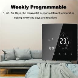 Slimme Thermostaat - Temperatuurregelaar Verwarming - Energie Besparen - Wekelijks Programmeerbaar - 60 mm - Wit — thumbnail 4