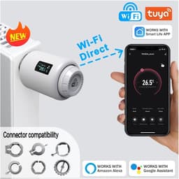 Slimme Thermostaatkop - Radiatorkraan Actuator - Energie Besparen - Wifi Afstandsbediening - M30*1.5 - Wit — thumbnail 4