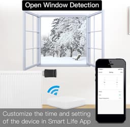 Slimme Radiatorthermostaat - Thermostaatkraan Verwarmingsregeling - Energie Besparen - App en Spraakbediening - 5-45℃ - Zwart — thumbnail 3