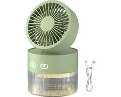 LISM - Draagbare mistventilator met een waterreservoir van 350 ml, 3 koelstanden, opvouwbaar ontwerp en nachtlampje met verkoelende mist - een ultrastille persoonlijke ventilator, Geschikt voor op kantoor, buiten en op reis (groen).