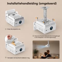 XGODY Gimbal N8 4K Beamer met Netflix - 1200 ANSI Lumen - Mini Beamer met Apps (WhaleOS) - 1080P Full HD Projector - 4K Ondersteuning - Bluetooth en Ingebouwde Speakers - Inclusief 100'' Projectiescherm — thumbnail 5
