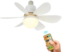 MakkelijkMooi Plafondventilator - Lamp met Ventilator - E27-Fitting - Handige Afstandsbediening - Energiezuinige LED-verlichting — thumbnail 1