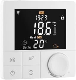 Slimme Thermostaat - Temperatuurregelaar - Energie Besparen - Wekelijks Programmeerbaar - 8.6 x 8.6 cm - Wit — thumbnail 1
