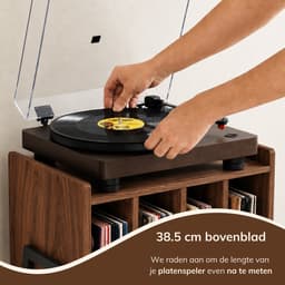 ACAZA LP Opbergsysteem - Platenrek - Platenkast - LP Houder - Vinyl Houder - MDF - Walnoot — thumbnail 4