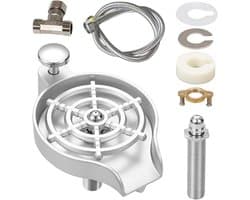 Glasspoeler Roestvrij Staal - Bekerwasser Automatisch - Hygiënisch Reinigen - Hogedrukreiniging - 165 x 12 x 76 cm - Zilver