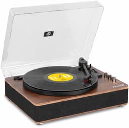 Platenspeler Bluetooth (in/uit) - Fenton RP162 - retro platenspeler met speakers (stereo) en mp3 speler - Bruin — thumbnail 1