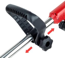 Accu-aangedreven grasmaaier/onkruidverwijderaar – Zwart-rode tweekleurige grasmaaier op wielen – 24V Type D (2 accu's) – Inclusief oplader conform EU-norm – Geschikt voor tuinen en gazons – Volledig uitgerust — thumbnail 2