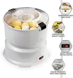 Elektrische Aardappelschiller - Groentesnijder Keukenmachine - Efficiënt Groenten Schillen - Handsfree Bediening Met Knop - 1 kg Capaciteit - Wit — thumbnail 5